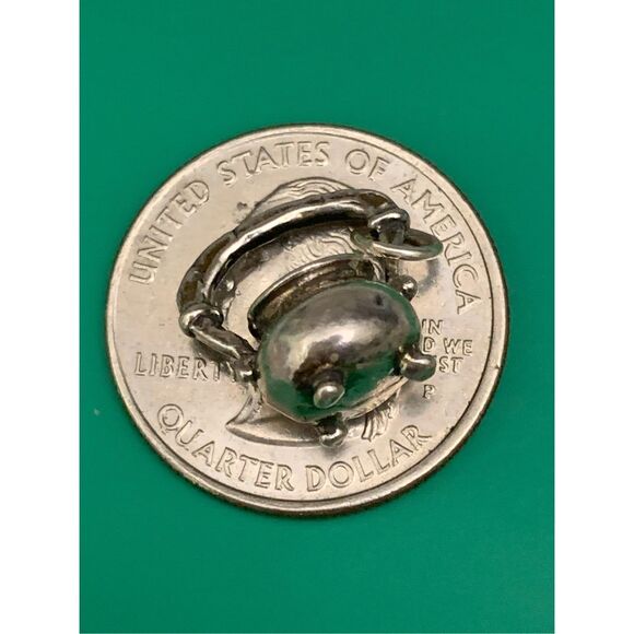 Kettle Pot Sterling Silver Jewelry Charm #camping #cooking - Picture 3 of 4